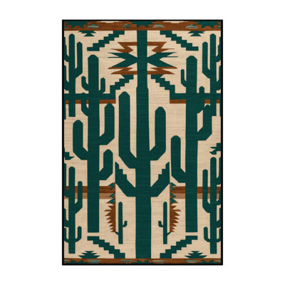  Tapis lavable Cactus Saguaro Southwestern