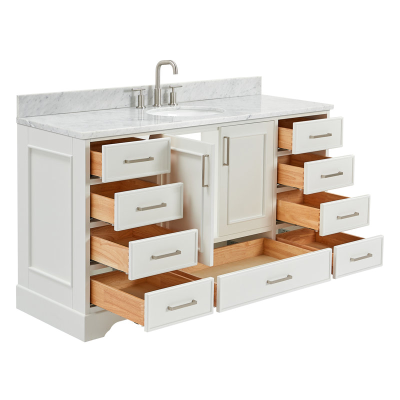Meuble-lavabo simple avec plateau Abita 61, Blanc