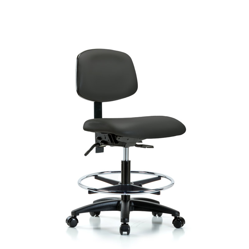 Chaise de dessinateur ergonomique Lucrezia, Roulettes, Anthracite, Non inclus