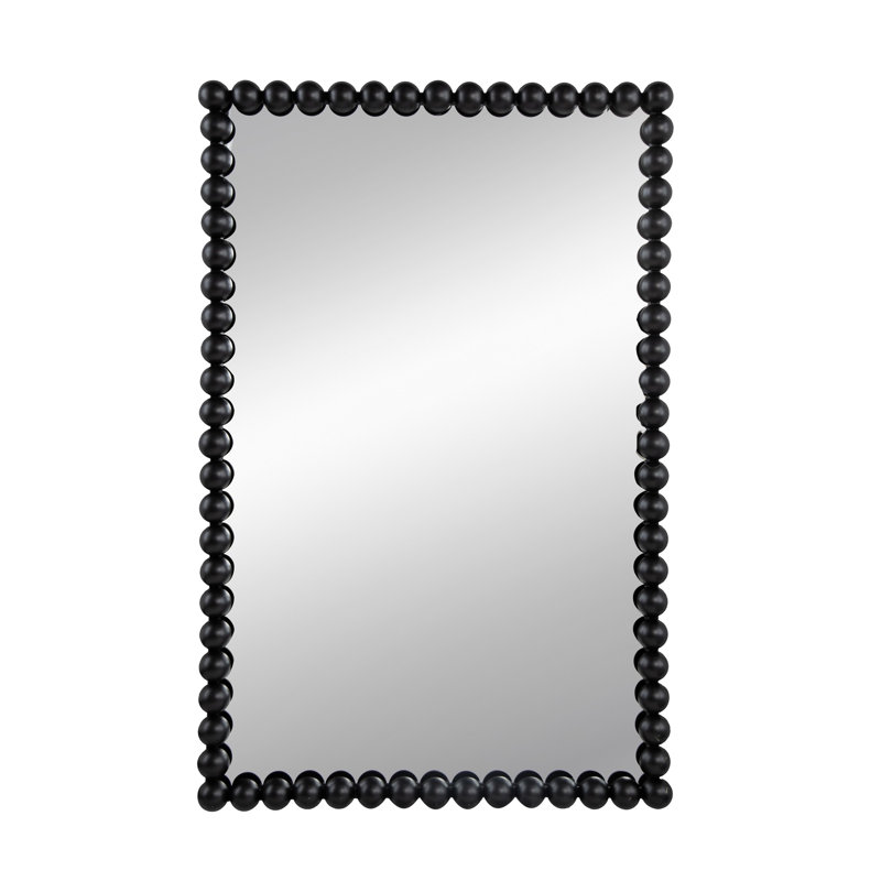 Sanne Metal Mirror, Satin Black, 36" H x 24" W