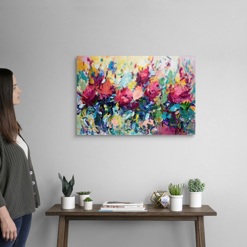 «The Garden at Naples» par Amira Rahim - reproduction d'art, H 20 po x l 30 po x P 1,25 po, Toile tendue