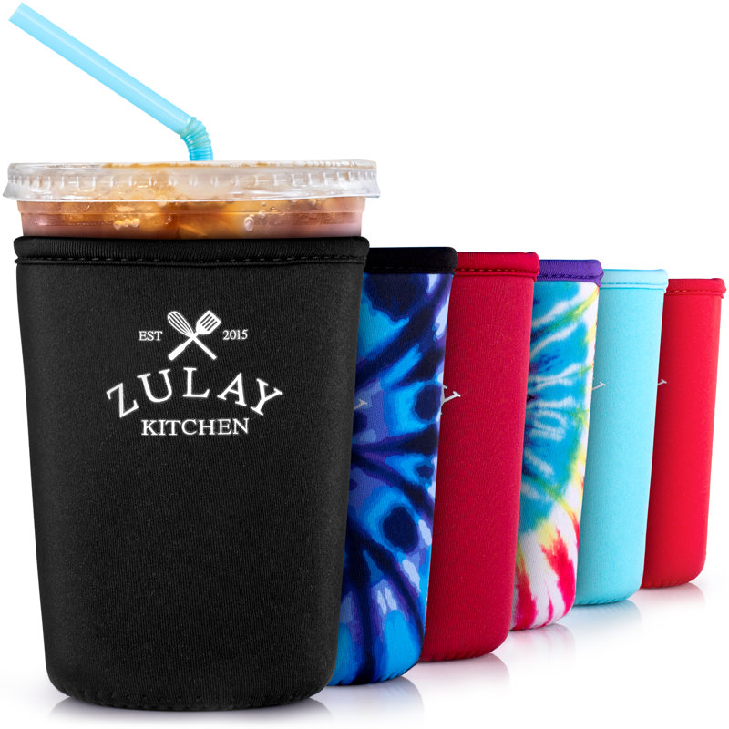 Zulay Kitchen Medium Reusable Iced Coffee Sleeve, Black
