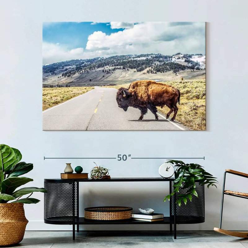 American Bison Crossing, 34" H x 51" W