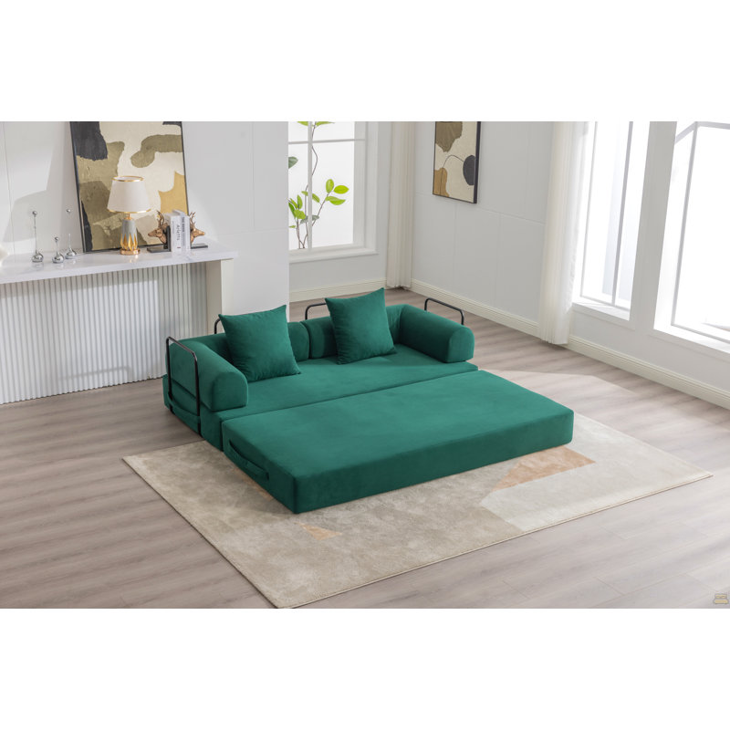 Canapé pliable et compressible, Velours côtelé émeraude