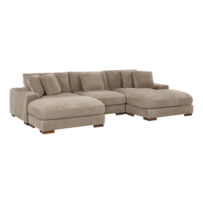 Ballymena Modular Corduroy Sectional, Camel Corduroy