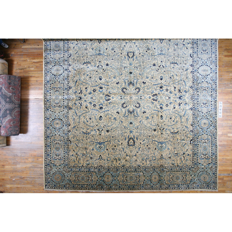 Antique Lahore Indian Ivory 1920s Rug