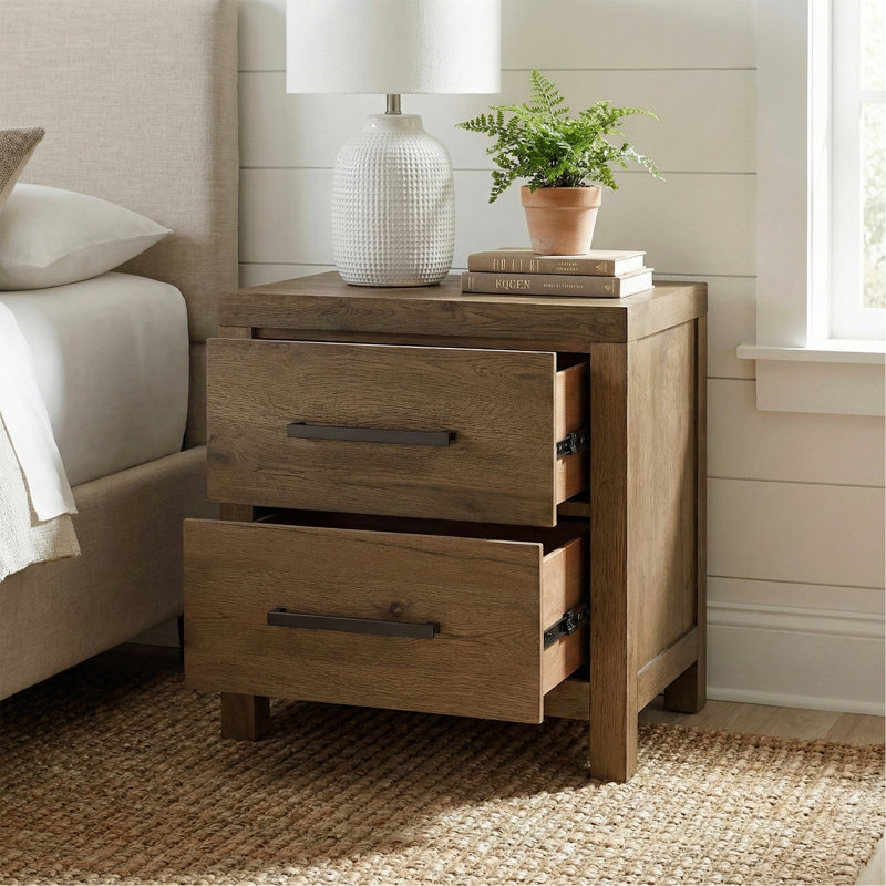 Table de chevet 1 pièce Rustic Modern Brown