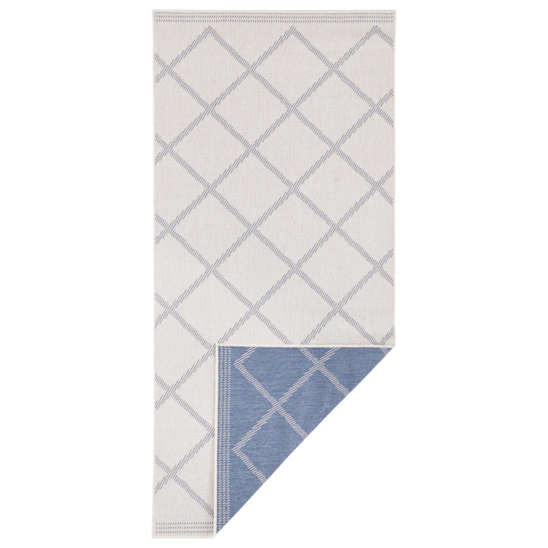 Cebu Flatweave Blue Rug, Runner 80 x 350cm