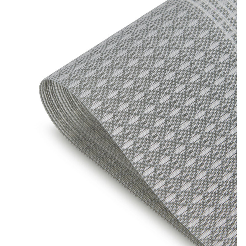 Ensemble de 6 napperons réversibles en vinyle tissé à paillettes Ebuj Designs Ebern, Argent