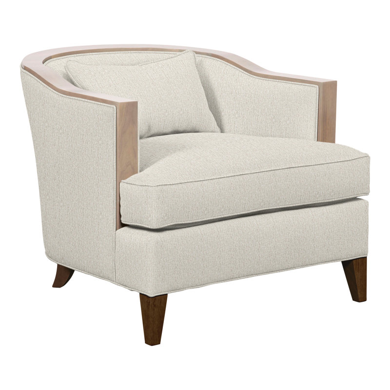 Thom Filicia Home Upholstered Barrel Chair, Nomad Snow Crypton® Chenille, Havana
