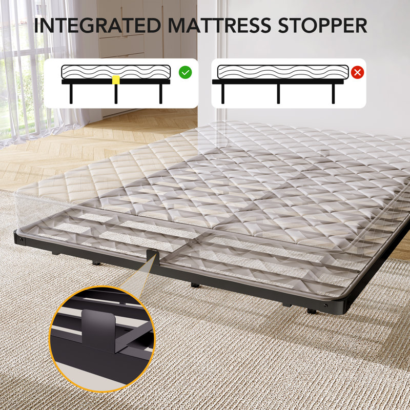 Floating Bed Frame With LED, Queen