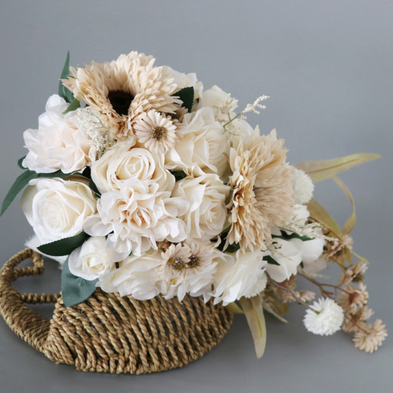 Bouquet de mariage de la mariée Bouquet en cascade pour le mariage de la mariée Fleurs artificielles Bouquet de mariage romantique rustique
