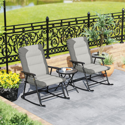 Ensemble de chaises berçantes pliables 3 pièces