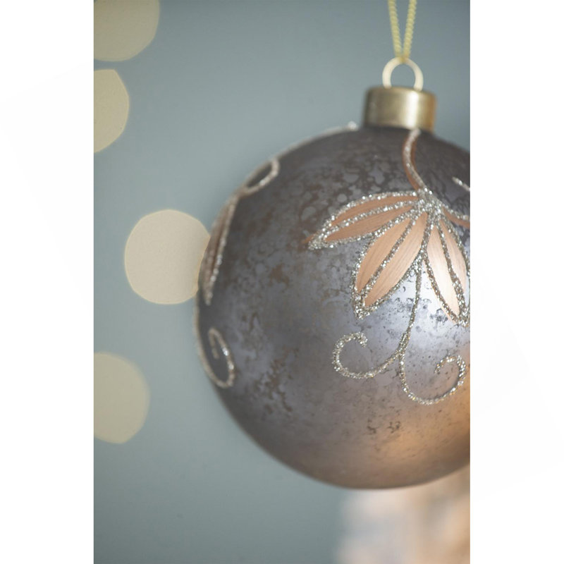 D3,9 po, boules de Noël décoratives, boules de Noël suspendues en verre pour décorations de fêtes, lot de 6