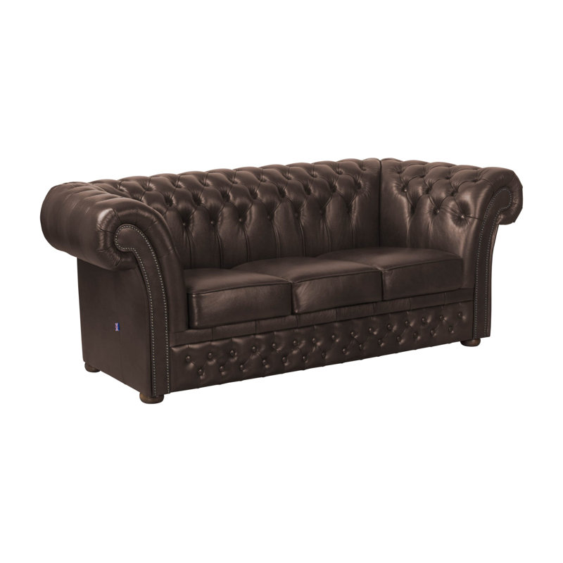 Tamberg Genuine Leather Sofa, Brown, 3