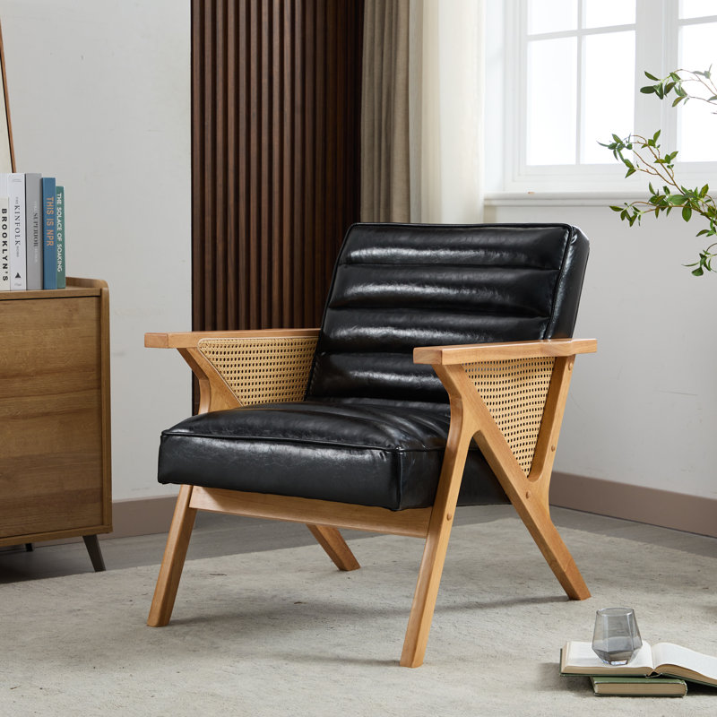 Briceyda Upholstered Armchair, Briceyda Black Leather