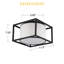 Plafonnier semi-encastré, abat-jour tambour en tissu 3 lumières avec structure en métal noir, luminaires de vestibule, plafonnier près de la chambre à coucher, salon, cuisine, couloir