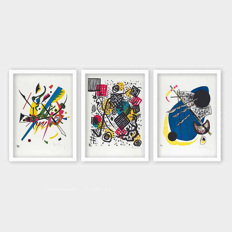 Ensemble de 3 peintures élégantes encadrées décoratives, 13,8 x 17,7 pouces chacune | 100% bois avec cadre 100% polystyrène (épaisseur: 0,8 pouce) | Impression numérique UV, parfaite pour le salon et la décoration intérieure