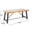Élégante table d'extérieur en bois avec table et banc en métal