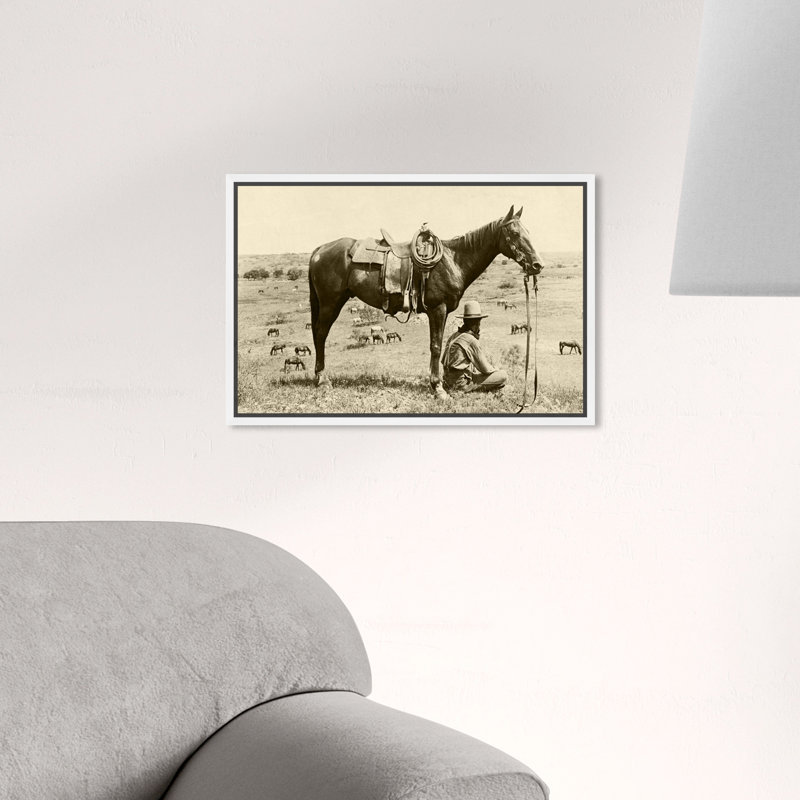 «Cowboy IV», photographie sur toile, H 15 po x l 10 po x P 1,5 po, Cadre blanc