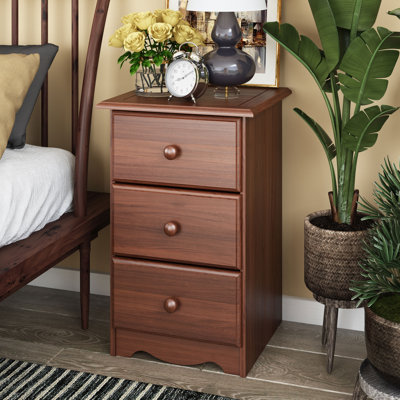 Gallashaw 100% Solid Wood 3-Drawer Nightstand
