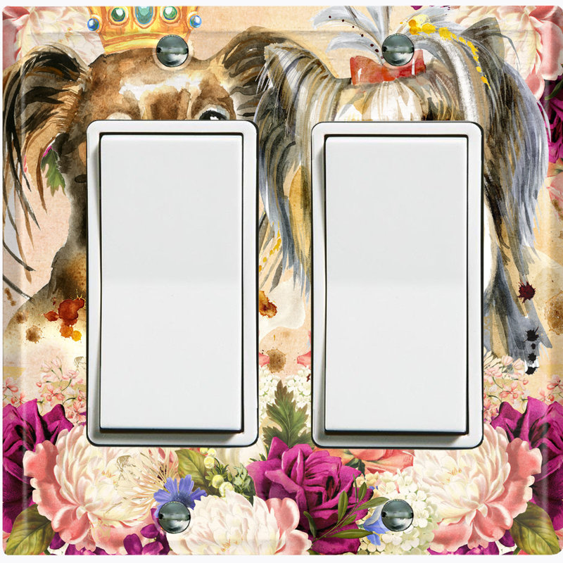 Patterned 2 - Gang Toggle Light Switch Standard Wall Plate