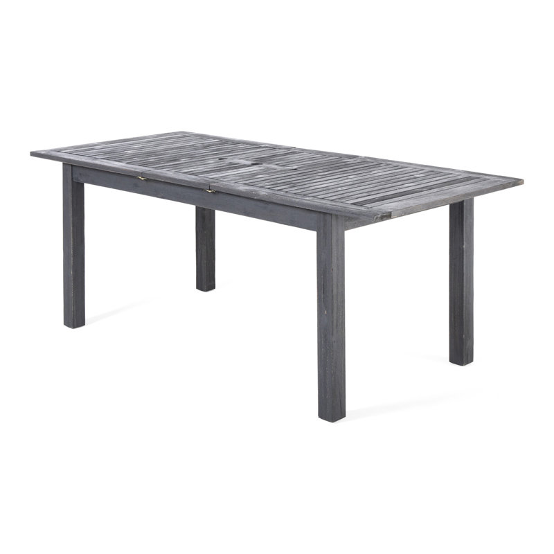 Dark Grey Wood Expandable Outdoor Activity Table, 63" X 35.5" 30.01", 66.65 Lb, Fascinating Textured Dining Table In Grey, Crafted, 63In 35.5In 30.01In, 66.65Lb, Appealing