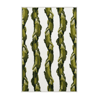 Washable Asparagus White Vegetables Area Rug