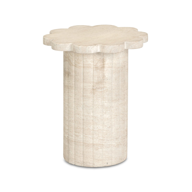 Table d'appoint Blossom Faux Travertine