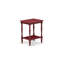 Ensemble de lit 2 pièces - Lit double capitonné - Tête de lit tapissier en tissu de velours blanc lin et table de chevet à finition bourgogne-2131231243-2131231245