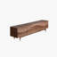 Meuble télé  Mid-Century, console média moderne en bois avec tiroirs, pieds dorés-87683860