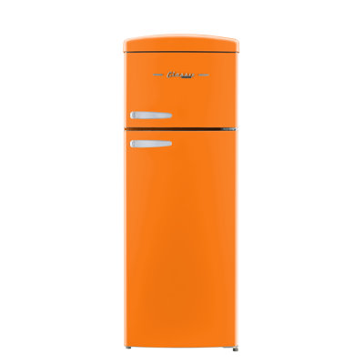 Classic Retro 7.5 Cu. Ft. Top Mount Refrigerator In Creamscicle Orange