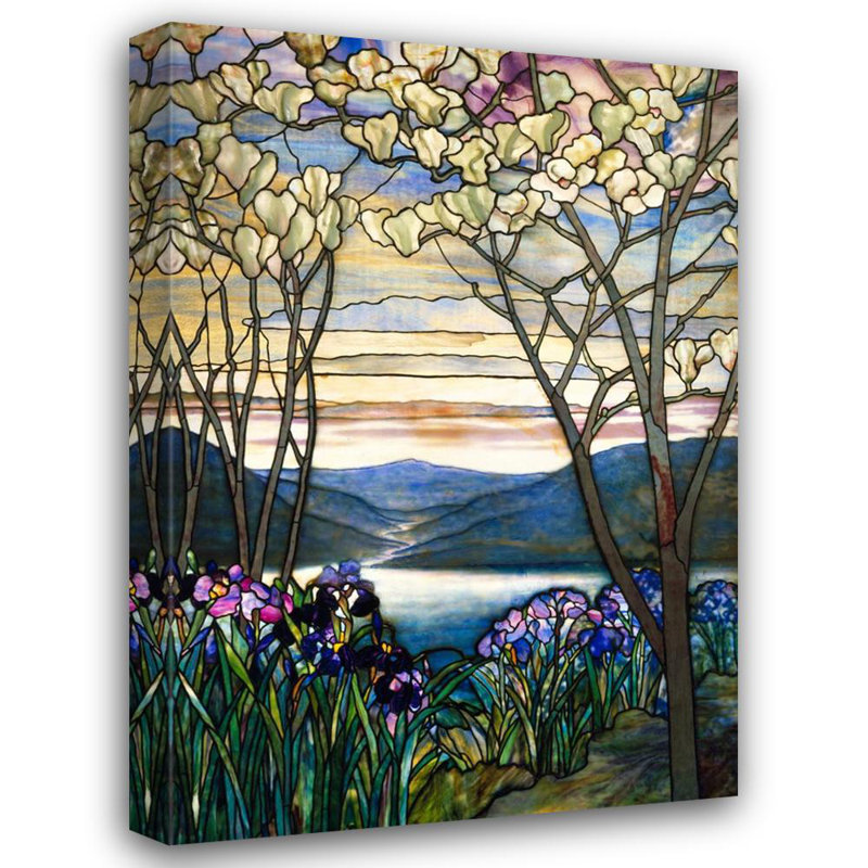 Magnolias et iris, H 24 po x l 17 po