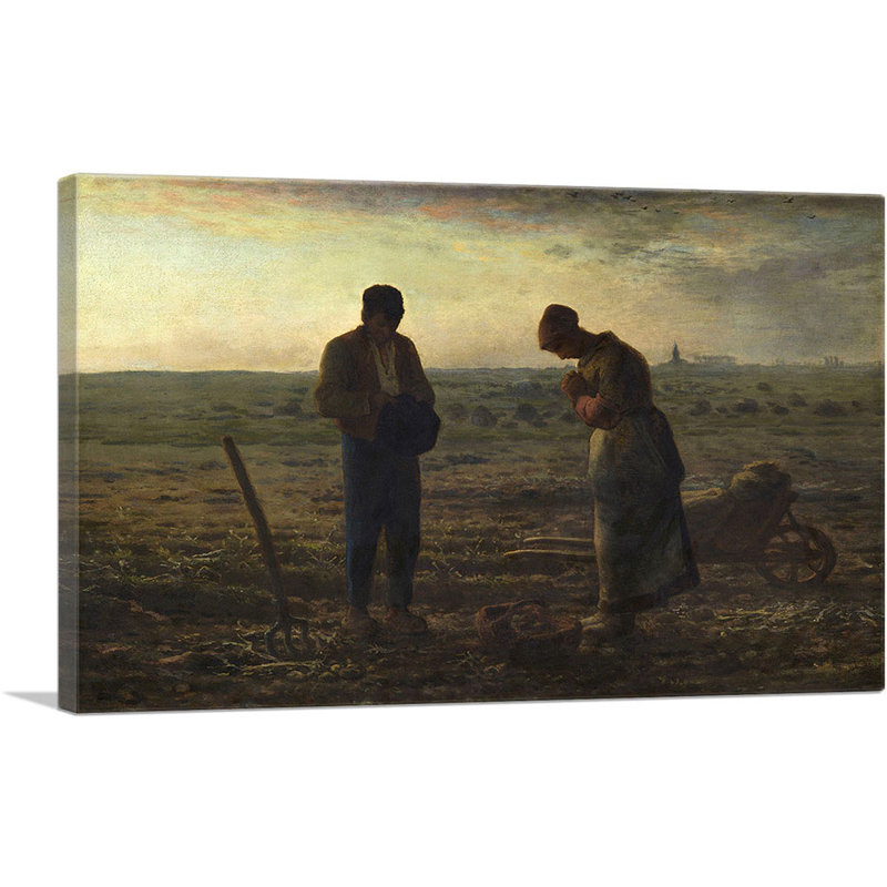 «The Angelus 1859» par Jean-François Millet, reproduction d'art sur toile tendue, H 18 po x l 26 po x P 0,75 po