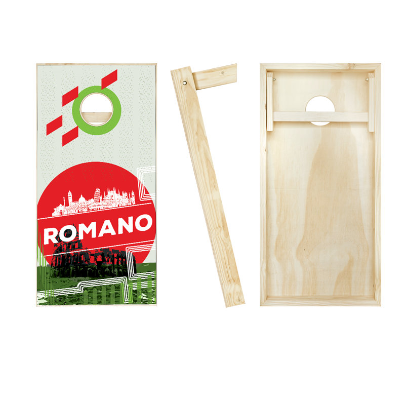 Ensemble 10 pièces cornhole nom italien avec sacs, Rouge / noir