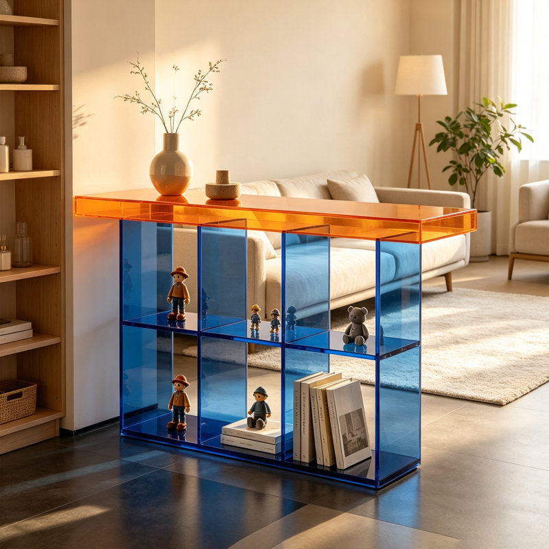 Console orange orange bleu, H 27,56 po x l 39,37 po x P 11,81 po