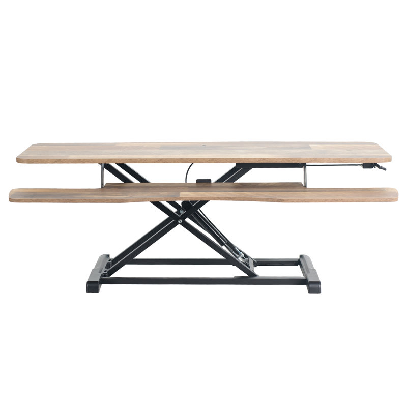 VIVO Height Adjustable Standing Desk Converter (DESK-V000K Series), 48", Reclaimed Wood/Black
