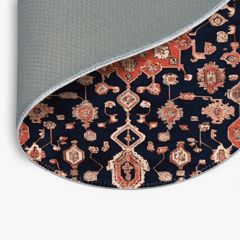 Tapis d'intérieur et d'extérieur brun Persian, Rond 5 pi