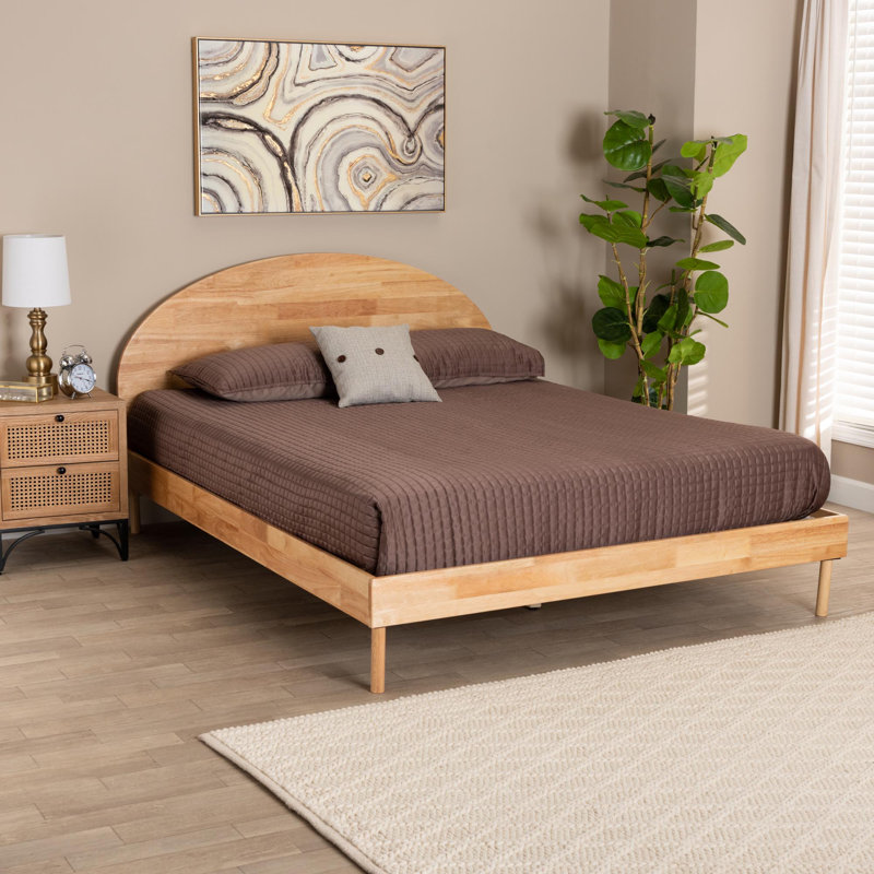 Baxton Studio Denton Japandi Natural Brown Finished Wood Queen Size Platform Bed Baxton Studio Denton Japandi Natural Brown Finished Wood Queen Size Platform Bed