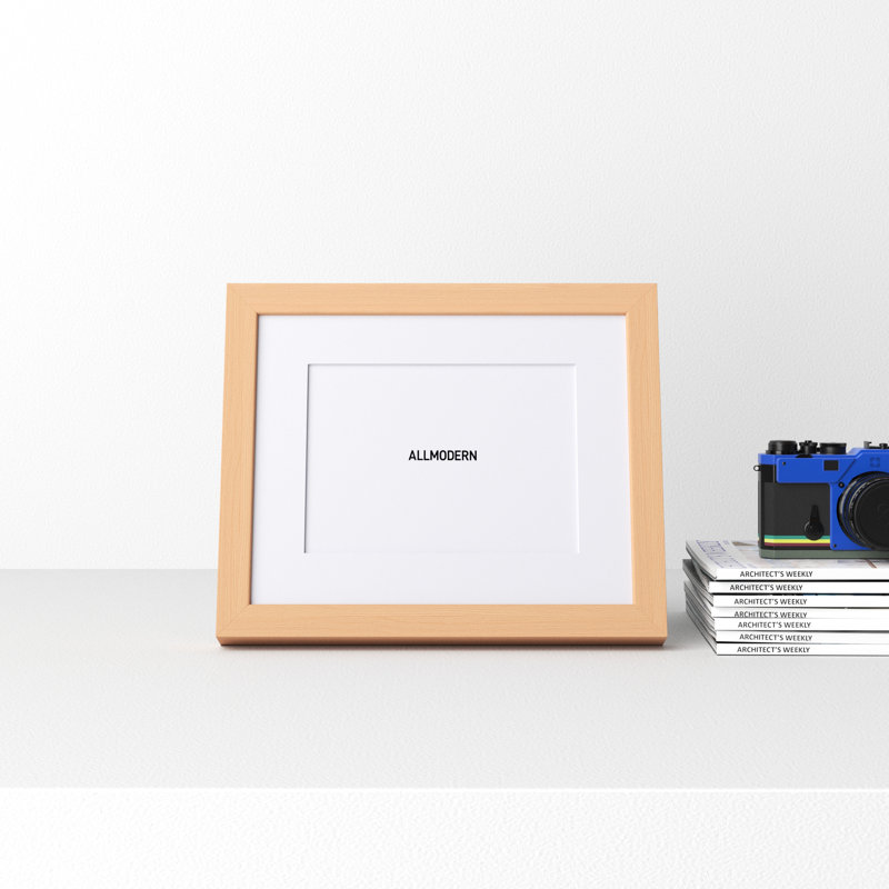 Capullo Wood Matte Picture Frame with Mat, Natural, 5" x 7"
