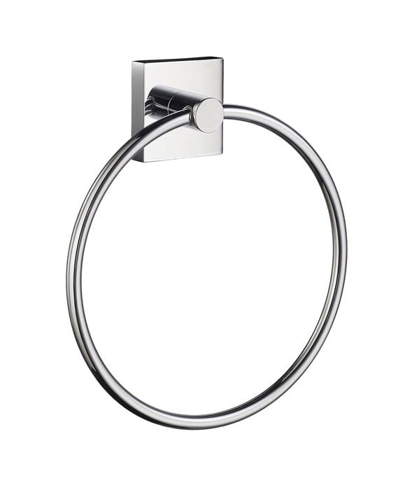 Wall Mounted Towel Ring, Brushed Chrome