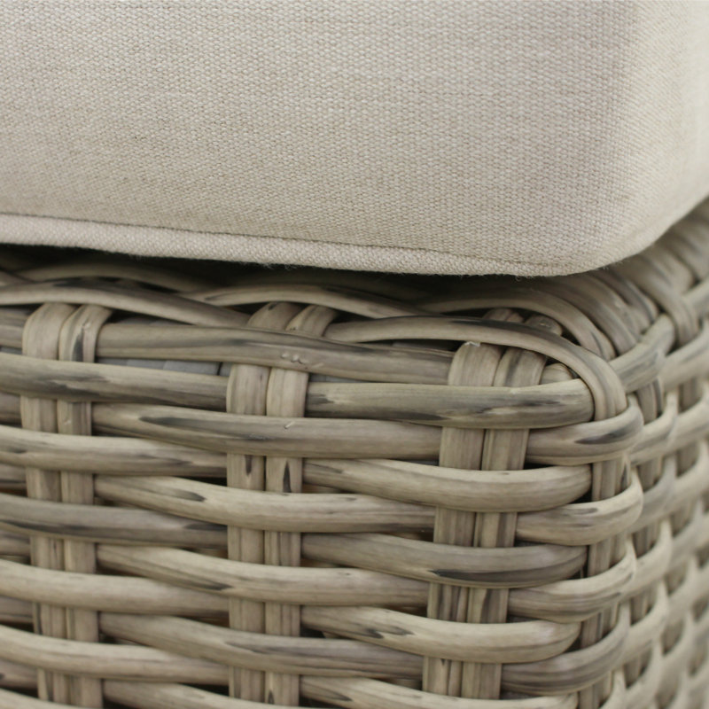 Wicker Outdoor Ottoman, Gray