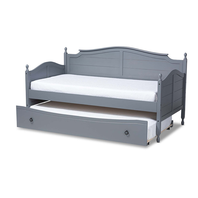 Lit de jour simple avec couchette Eugonda, Gris