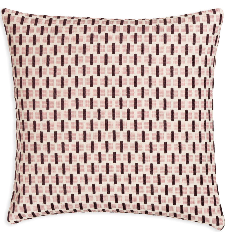 Oreiller en plumes Skywalk, Carré 22 po, Polyester, Mauve / géométrique 2