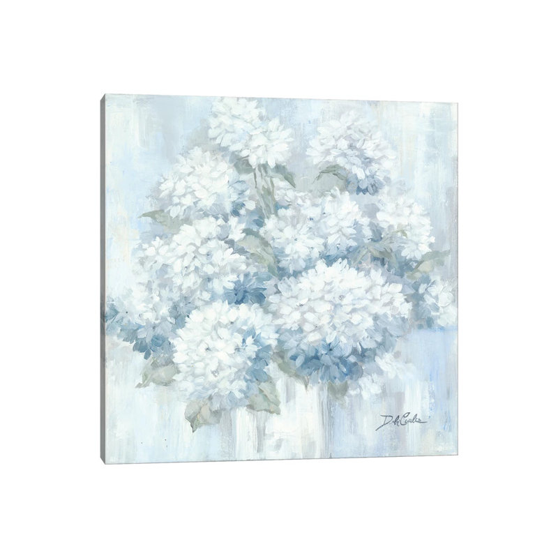 White Hydrangeas by Debi Coules - Wrapped Canvas Painting, 66.04 cm H x 66.04 cm W x 1.91 cm D