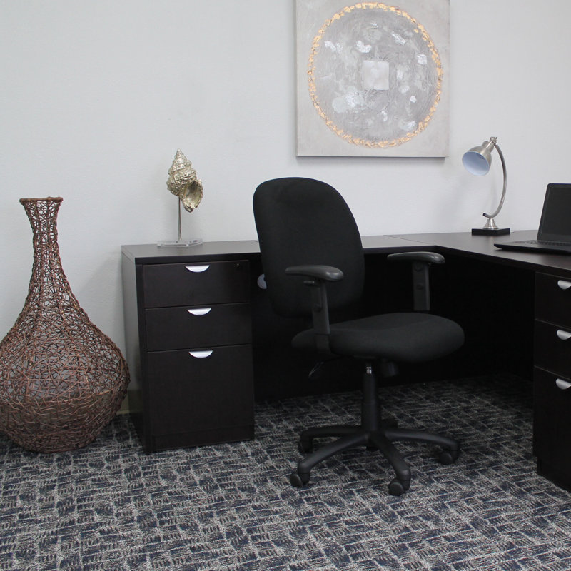 Polyester Blend Task Chair, Black Fabric
