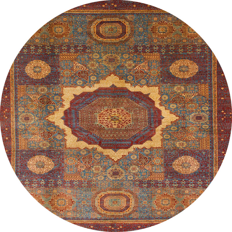 Abstract Indoor Rug, Round 7'