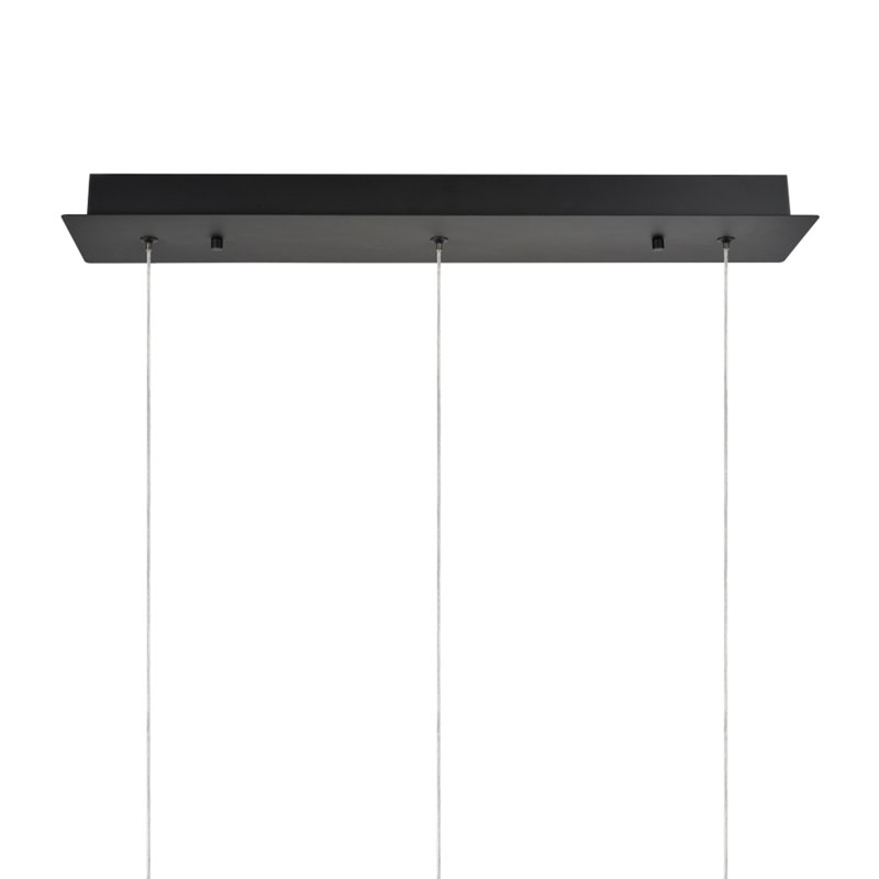 3 - Light Kitchen Island Pendant, Black