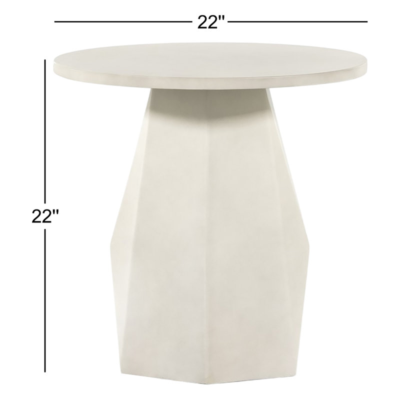 Bowman Outdoor Round Side Table, White