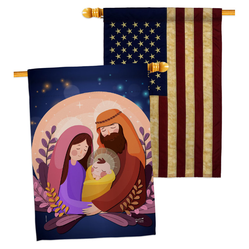 Drapeau de maison en polyester 2 côtés 4 pi x 3 pi 4 po Winter Yard